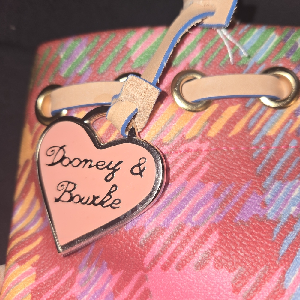 Dooney & Bourke Colorful Plaid Satchel With Dust Bag And C.O.A - Picture 7 of 7